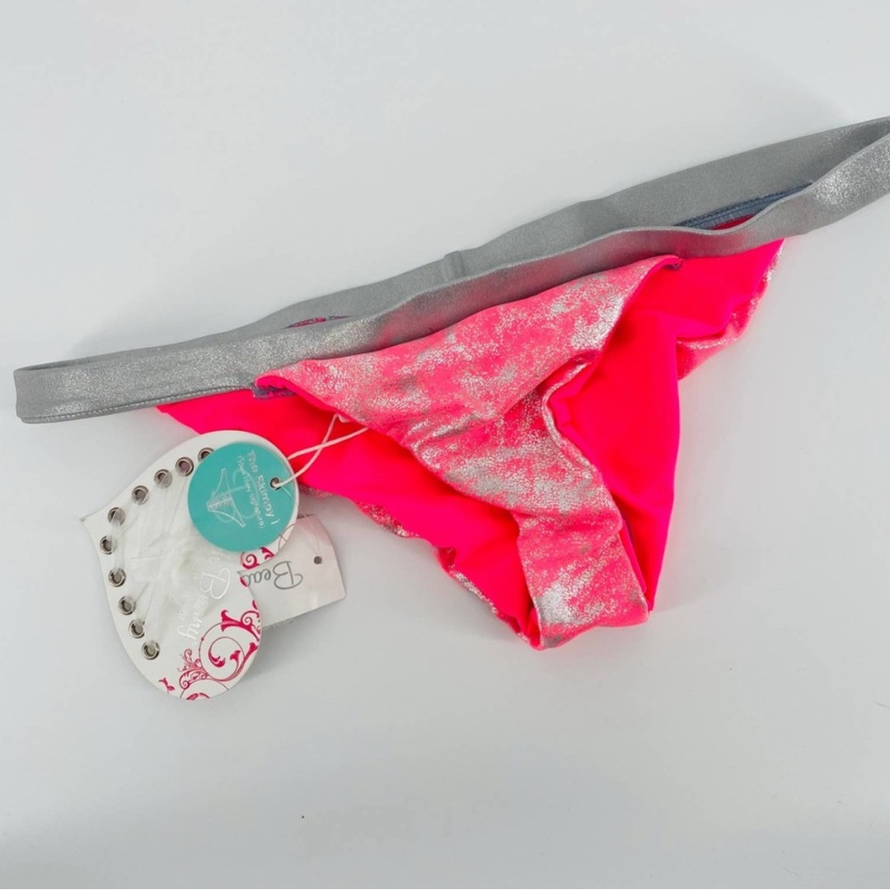 BEACH BUNNY Hot pink & Silver Cheeky bikini bottoms - NWT ⭐️SALE 2/$40